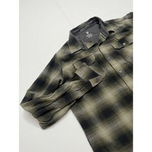Men's Kuhl Flannel Cotton Blend Plaid Button Up Long Sleeve Green M